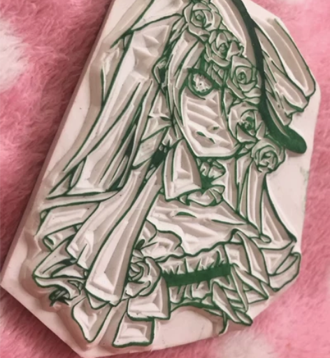 「接定制橡皮章」 第一个白色章子尺寸9×7...