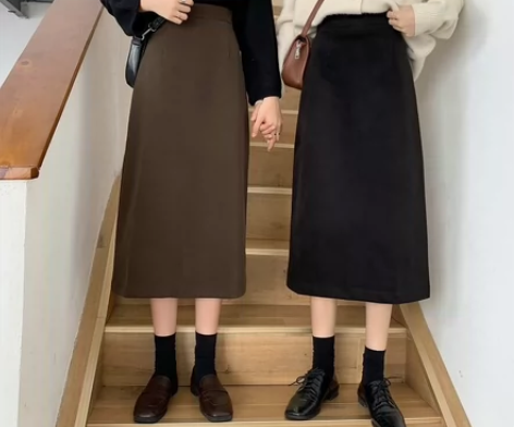 秋冬黑色毛呢半身裙，直筒裙、a字裙 尺码：...