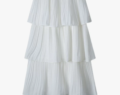 2022夏季新款蛋糕裙半身裙设计感小众雪纺...