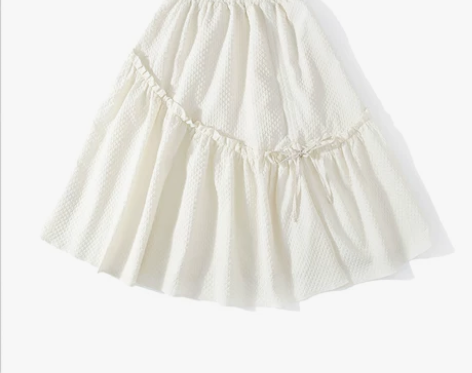 【PINKDOG】原创 百搭蛋糕裙半身裙白...