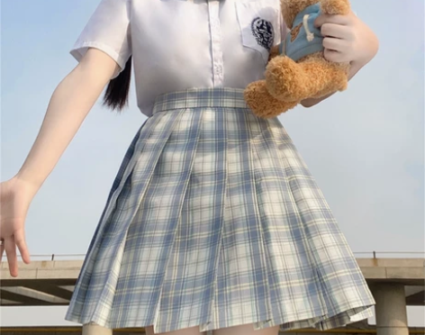 白溟jk制服裙全套夏季原创少女格裙日系学院...