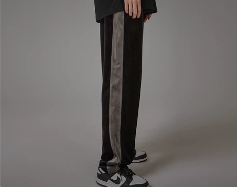 MOSEMUSE秋冬侧边条直筒休闲裤加厚加...