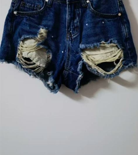 破洞牛仔短裤女夏装2022新款个性辣妹低腰...