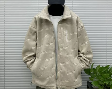 满身压花摇粒绒夹克男士秋冬季装青少年宽松o...