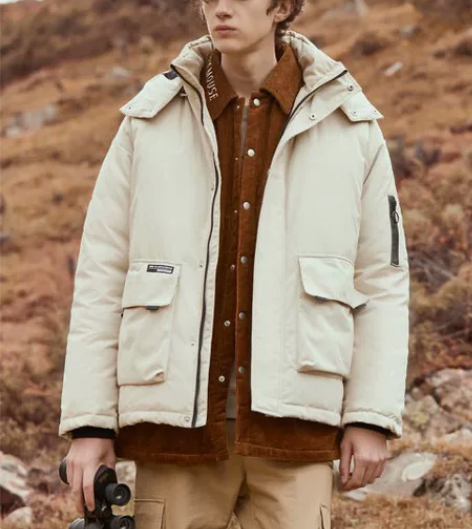 美特斯邦威短款工装羽绒服男潮冬季羽绒服9成...