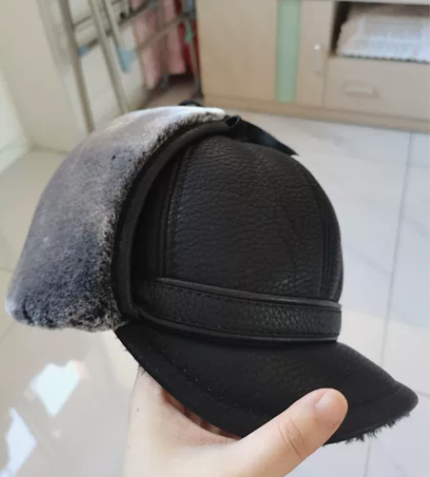 全新羊皮帽子雷锋帽，送父亲冬季保暖帽 感兴...