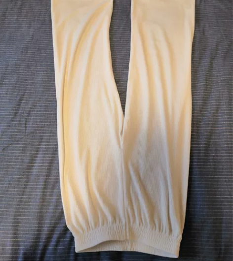 软条绒休闲阔腿裤女秋冬高腰L码 全新仅试穿...