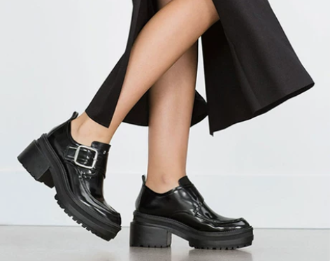 MISSMO 秋季新款欧美黑色防水台厚底鞋...
