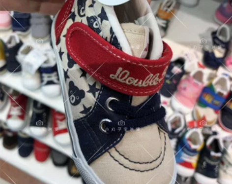 日本mikihouse专柜八折学步鞋帆布鞋...