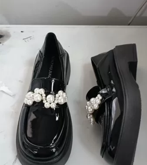 30包邮全新39码黑色厚底小皮鞋jk鞋增高...