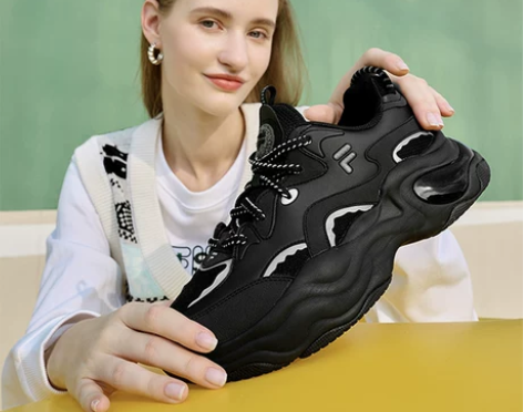 FILA FUSION斐乐潮牌女鞋厚底增高...