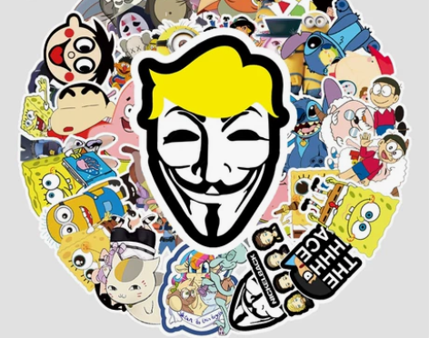 全新儿童动漫涂鸦防水贴纸 创意汽车摩托车电...