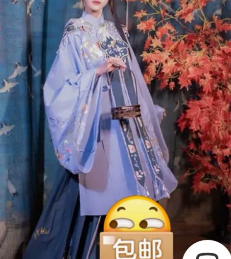 五五年原创汉服御寒 全套在包含长衫褶裙云肩...