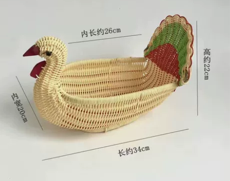 果篮果盘仿藤编织篮子创意手工客厅茶几摆放水...