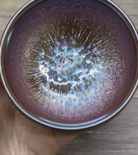 建盏泰斗【李振贵佛光】星空葵油滴陶瓷茶杯茶...