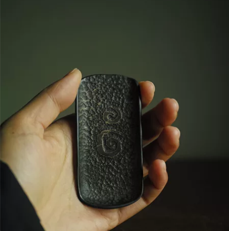 日本中古铜锥目迷你小茶则。 京都寺町通茶道...