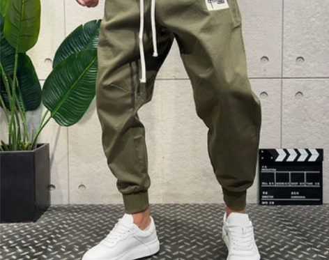 国潮宽松休闲裤水洗棉运动裤男日系百搭宽松小...