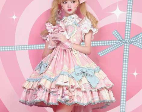 全新霜糖甜心jsk正腰甜原创可爱洛丽塔猫芮...