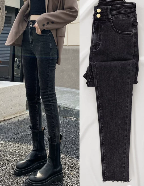 休闲装铅笔裤 铅笔裤子2022年秋冬新款灰...