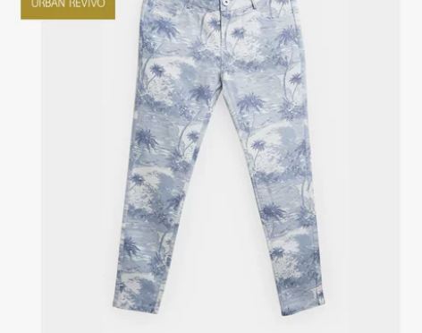 UR青春休闲商场同款树印花铅笔裤颜色分类浅...