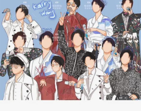 王俊凯无边界满天星无框画 尺寸 17cm宽...