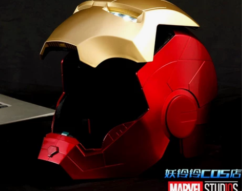 1:1成人钢铁侠头盔手套可穿戴可发光模型手...