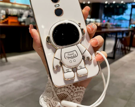 适用于红米5plus手机壳宇航员折叠支架R...