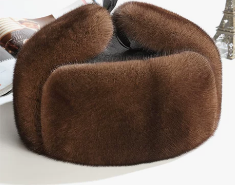 貂皮帽子男士护耳雷锋帽水貂绒风雪帽真皮毛保...