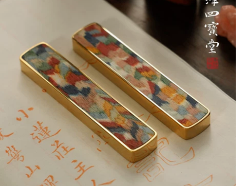 镇尺镇纸黄铜彩虹木韵文镇 铜器书法创意中国风