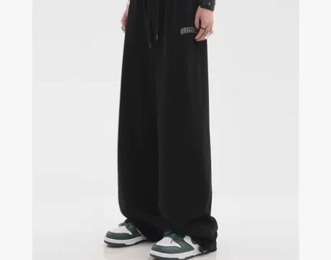 美式复古街头嘻哈阔腿休闲裤女秋冬设计感直筒...