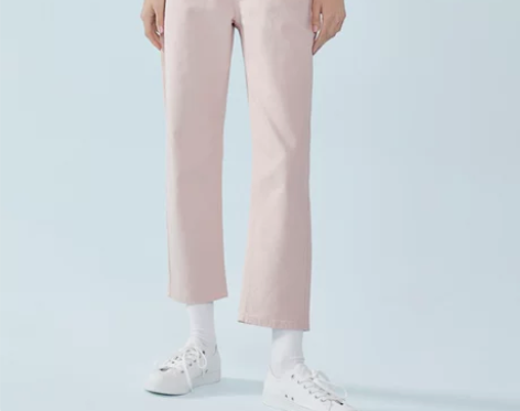 森马休闲裤女2019春季新款粉色弹力九分裤...