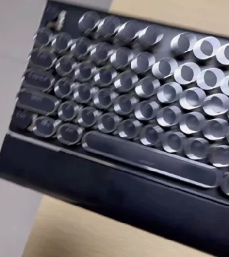 RK蒸汽复古朋克圆键真机械键盘RGB吃鸡电...