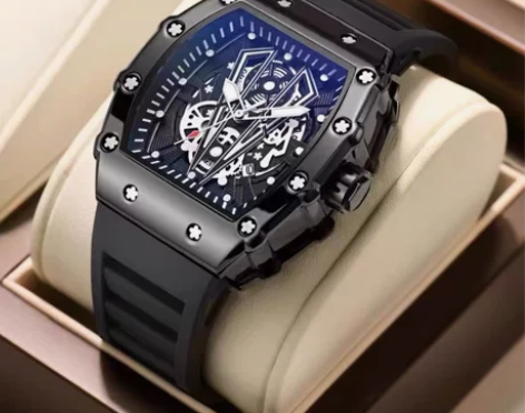 正品全自动机械手表男款小众设计方形男士学生...