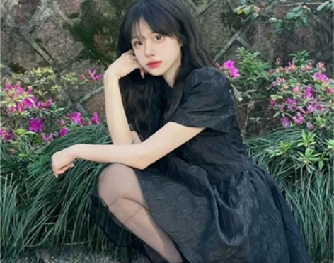 泡泡袖新中式连衣裙夏季设计感小众高级感黑色...