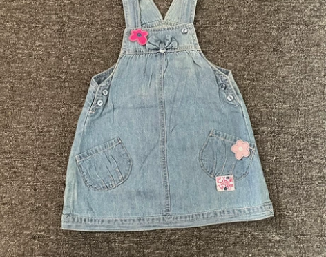 外贸童装欧美单女童牛仔背带连衣裙长裙休闲风...