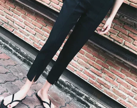 ?韩国哈伦裤女夏薄款九分裤修身显瘦黑色小脚...