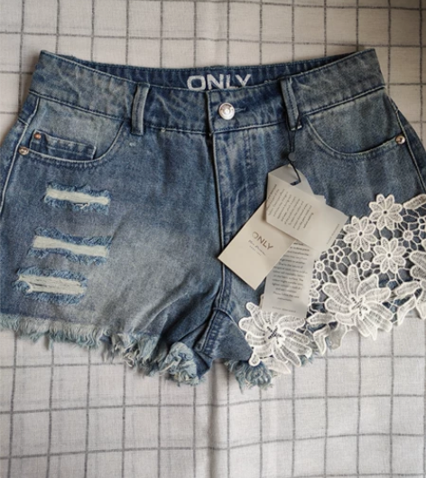 only牛仔短裤夏季外贸尾货短裤 有的带吊...