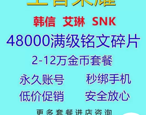王者荣耀水晶号金币号铭文号4.8万铭文15...