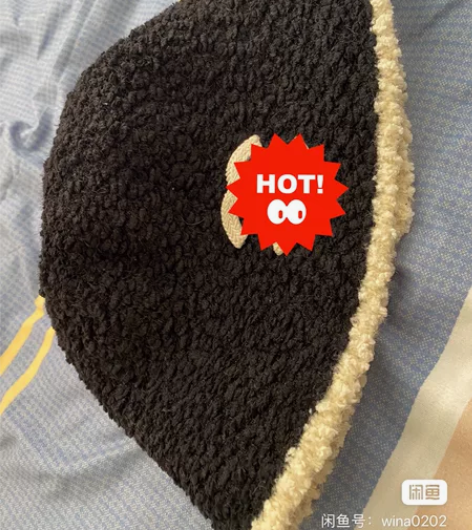 黑白拼色C小香毛线针织渔夫帽盆帽 全新微弹...