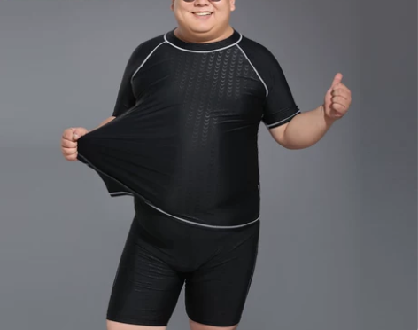 男士大码泳衣带袖防晒加肥加大码冲浪浮潜温泉...