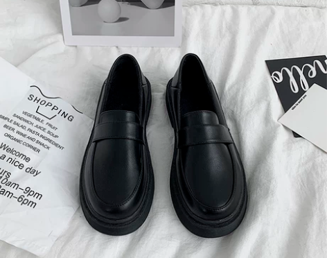 小皮鞋女英伦风2020新款秋冬加绒韩版百搭...