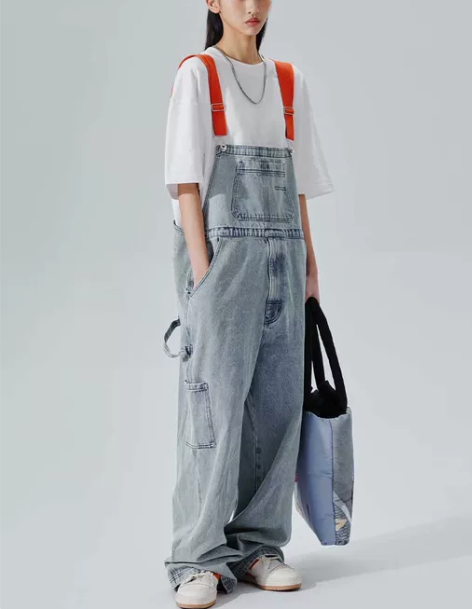 PSO Brand14盎司重磅水洗浅色牛仔...