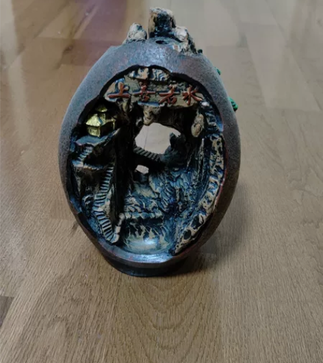 创意大号倒流香炉中式观赏树脂摆件家用檀香塔...