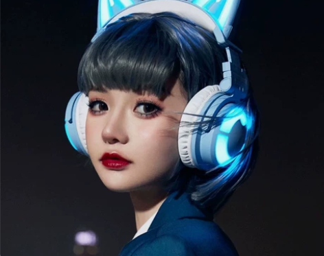 妖舞猫耳朵耳机3s发光头戴式蓝牙降噪音乐电...