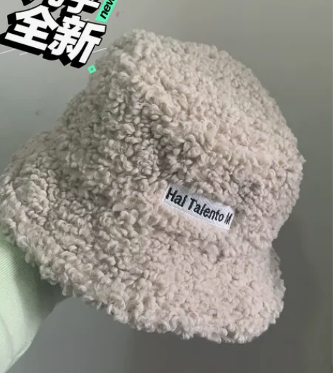 秋冬韩版潮羊羔毛绒渔夫帽显脸小帽子女秋冬韩...