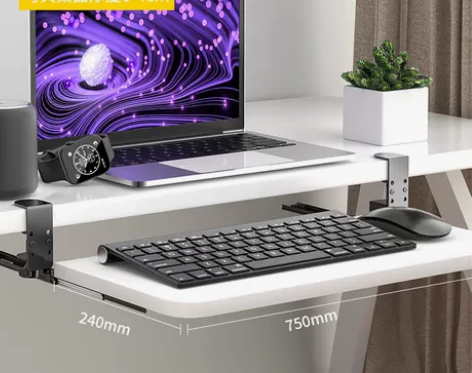 【狂欢价】免打孔电脑键盘托架办公桌加装抽屉...