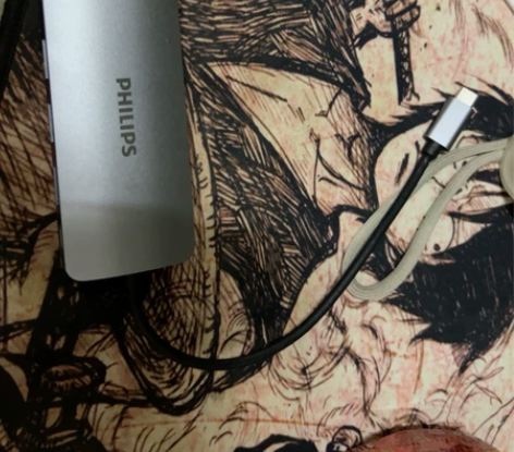 自用飞利浦电脑拓展坞，转接器，四合一带网口，95新以上，官方...