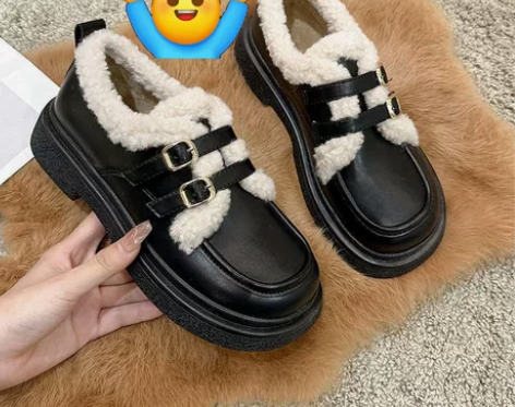【断码 清仓女鞋】加绒加厚玛丽珍鞋增高厚底...