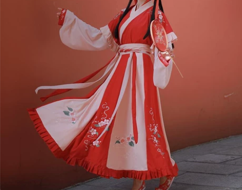 出芙立诗原创汉服女画伶晋制交领齐腰襦裙重工...