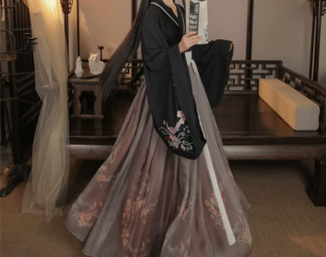 概季原创汉服女西江月刺绣魏晋风大袖交领齐腰...